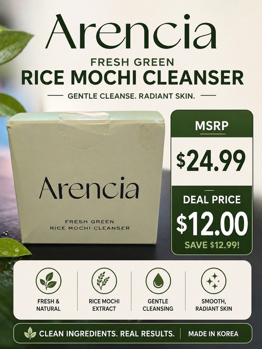 Fresh Green Rice Mochi Cleanser - Fresh Green